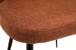 Miliboo Stühle Stoff mit strukturiertem Samteffekt in Rostbraun und schwarze Metallfüße (2er-Set) MONTI* Design-stühle