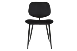 Miliboo Stühle TOBIAS aus schwarzem Samt und schwarz lackiertes Metall 2er-Set TOBIAS* Design-stühle