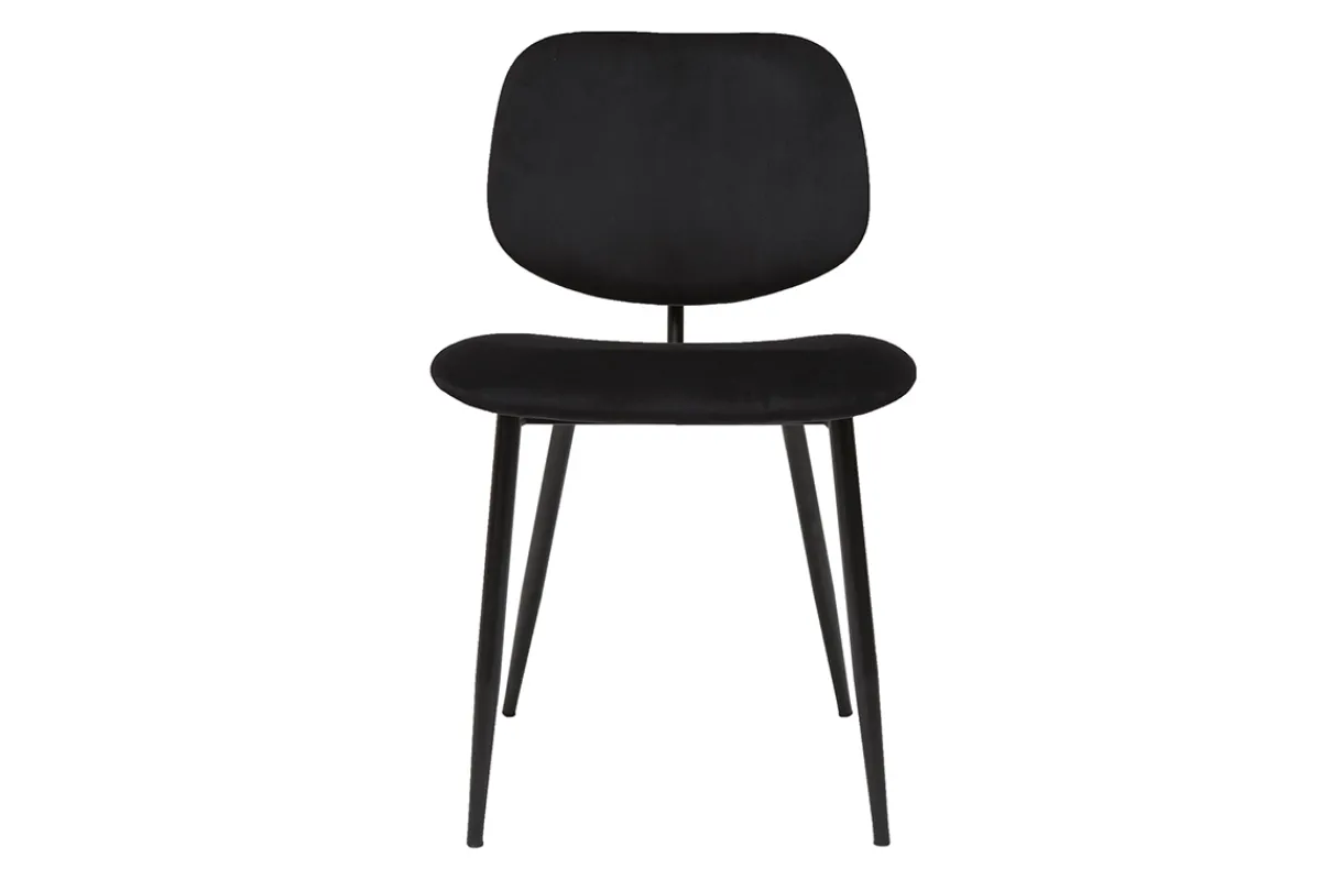 Miliboo Stühle TOBIAS aus schwarzem Samt und schwarz lackiertes Metall 2er-Set TOBIAS* Design-stühle