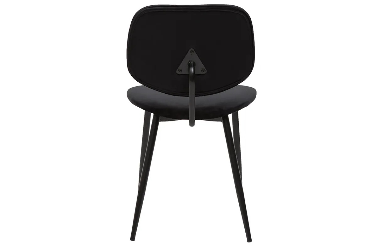Miliboo Stühle TOBIAS aus schwarzem Samt und schwarz lackiertes Metall 2er-Set TOBIAS* Design-stühle