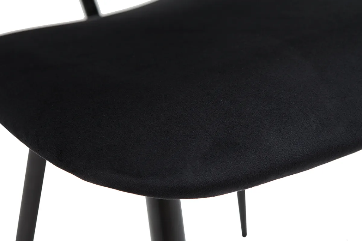 Miliboo Stühle TOBIAS aus schwarzem Samt und schwarz lackiertes Metall 2er-Set TOBIAS* Design-stühle