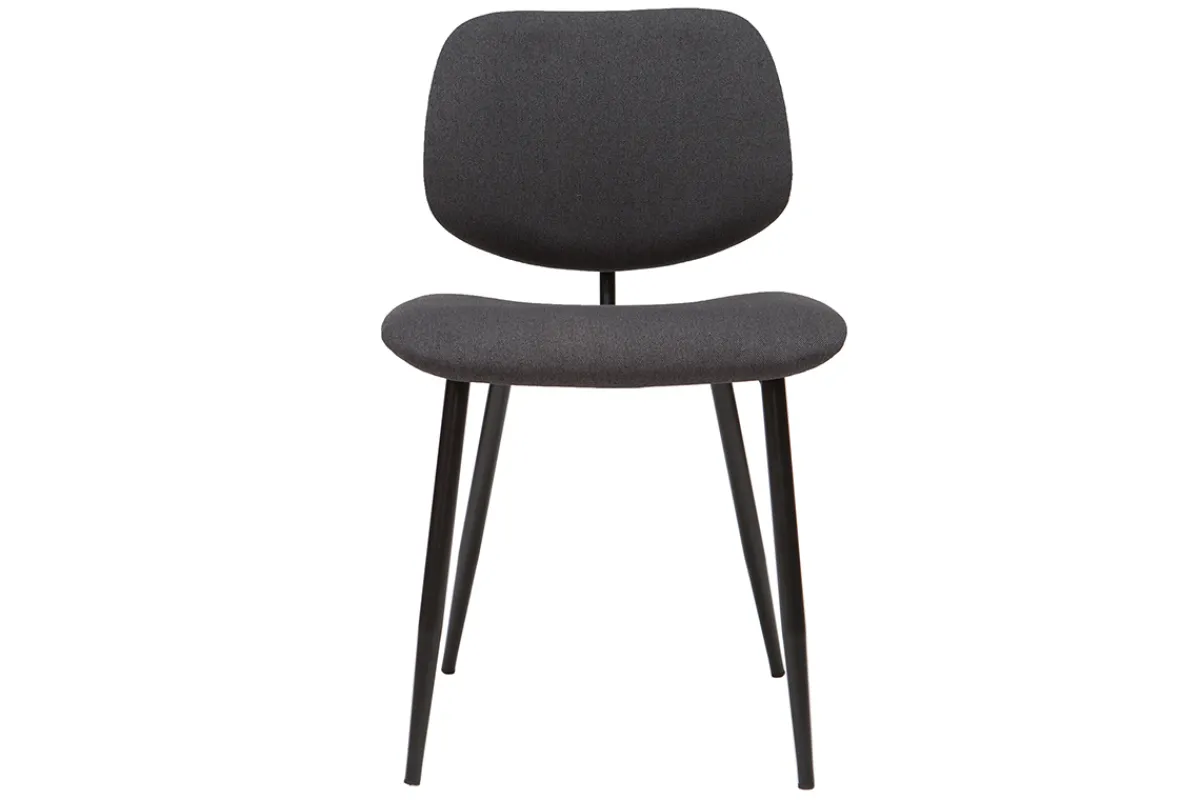 Miliboo Stühle TOBIAS dunkles Holz und schwarzes Metall (2er-Set)* Design-stühle