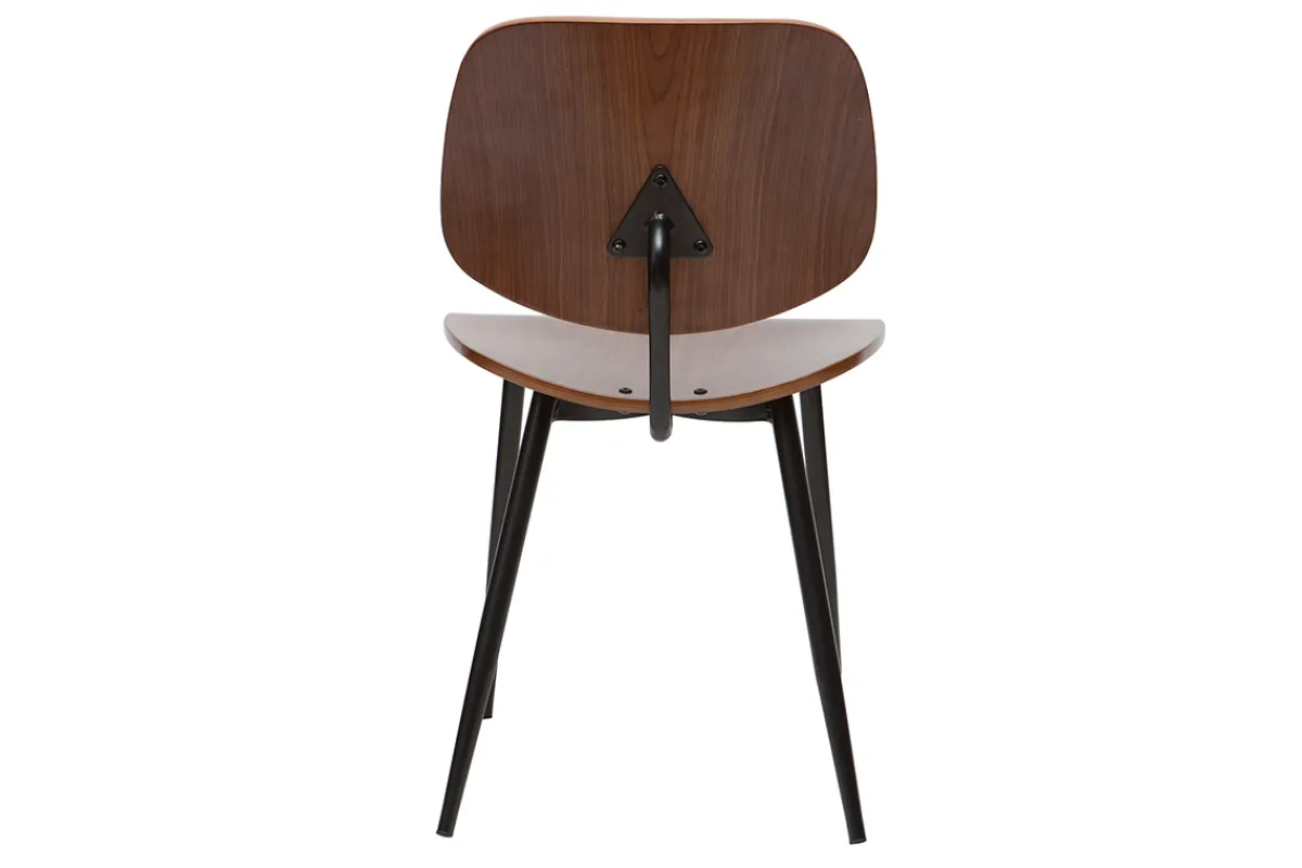 Miliboo Stühle TOBIAS dunkles Holz und schwarzes Metall (2er-Set)* Design-stühle|Holzstühle