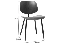 Miliboo Stühle TOBIAS dunkles Holz und schwarzes Metall (2er-Set)* Design-stühle|Holzstühle