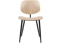 Miliboo Stühle TOBIAS helles Holz und schwarzes Metall 2er-Set* Design-stühle|Holzstühle