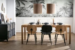 Miliboo Stühle TOBIAS helles Holz und schwarzes Metall 2er-Set* Design-stühle|Holzstühle