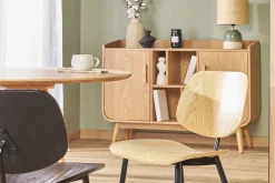 Miliboo Stühle TOBIAS helles Holz und schwarzes Metall 2er-Set* Design-stühle|Holzstühle