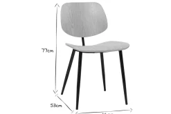 Miliboo Stühle TOBIAS helles Holz und schwarzes Metall 2er-Set* Design-stühle|Holzstühle