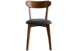 Miliboo Stühle Vintage dunkles Holz und schwarze Sitzfläche (2er-Set) DOVE* Design-stühle|Holzstühle