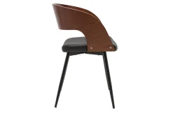 Miliboo Stühle Walnussoptik und schwarze Sitzfläche (2er-Set) RIFF* Design-stühle|Holzstühle