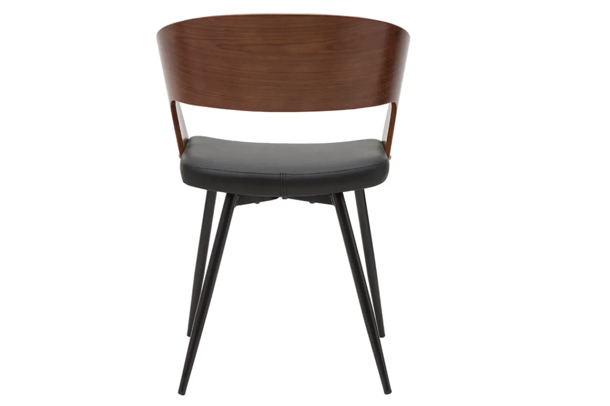Miliboo Stühle Walnussoptik und schwarze Sitzfläche (2er-Set) RIFF* Design-stühle|Holzstühle