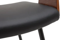 Miliboo Stühle Walnussoptik und schwarze Sitzfläche (2er-Set) RIFF* Design-stühle|Holzstühle