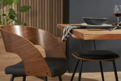 Miliboo Stühle Walnussoptik und schwarze Sitzfläche (2er-Set) RIFF* Design-stühle|Holzstühle