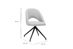 Miliboo Stuhl aus beigem Stoff mit texturiertem Samteffekt und schwarzem Metall 360° drehbar COSETTE* Design-stühle