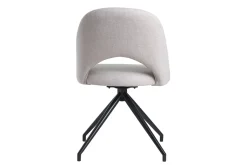 Miliboo Stuhl aus beigem Stoff mit texturiertem Samteffekt und schwarzem Metall 360° drehbar COSETTE* Design-stühle