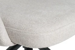 Miliboo Stuhl aus beigem Stoff mit texturiertem Samteffekt und schwarzem Metall 360° drehbar COSETTE* Design-stühle