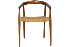 Miliboo Stuhl aus massivem Teakholz und Rattangeflecht NEGARA* Design-stühle