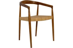 Miliboo Stuhl aus massivem Teakholz und Rattangeflecht NEGARA* Design-stühle