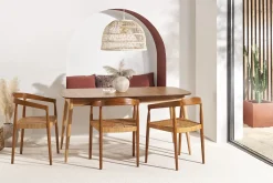 Miliboo Stuhl aus massivem Teakholz und Rattangeflecht NEGARA* Design-stühle