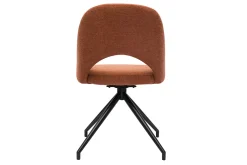 Miliboo Stuhl aus rostbraunem Stoff mit texturiertem Samteffekt und schwarzem Metall 360° drehbar COSETTE* Design-stühle