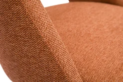 Miliboo Stuhl aus rostbraunem Stoff mit texturiertem Samteffekt und schwarzem Metall 360° drehbar COSETTE* Design-stühle