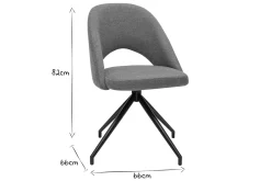 Miliboo Stuhl aus rostbraunem Stoff mit texturiertem Samteffekt und schwarzem Metall 360° drehbar COSETTE* Design-stühle