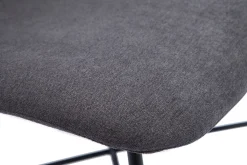 Miliboo Stuhl aus Stoff mit Samteffekt in Dunkelgrau und schwarzem Metall ARCADE* Design-stühle
