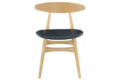 Miliboo Stuhl Holz h und PU Schwarz skandinavisches / japanisches Design WALFORD* Design-stühle|Holzstühle