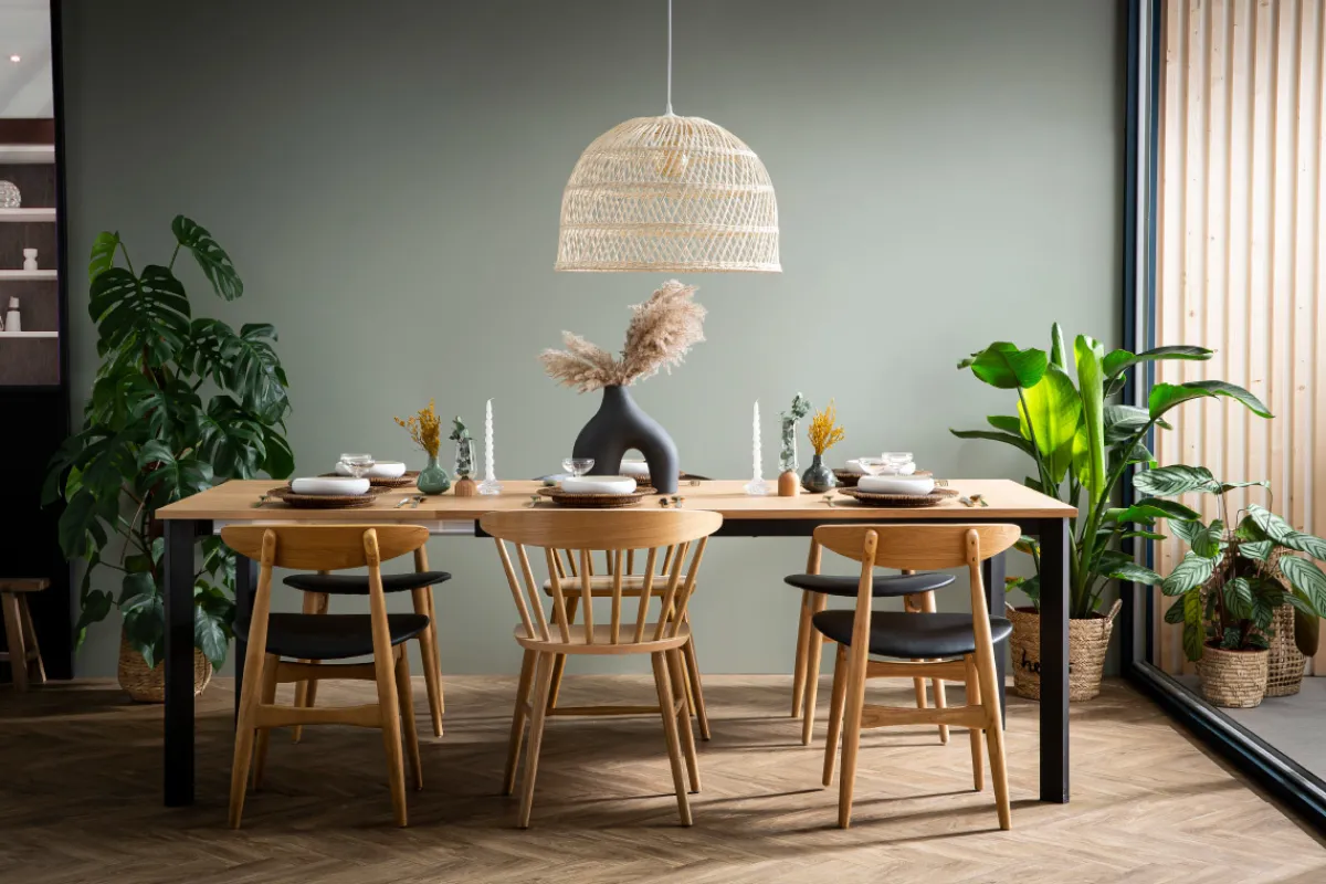 Miliboo Stuhl Holz h und PU Schwarz skandinavisches / japanisches Design WALFORD* Design-stühle|Holzstühle