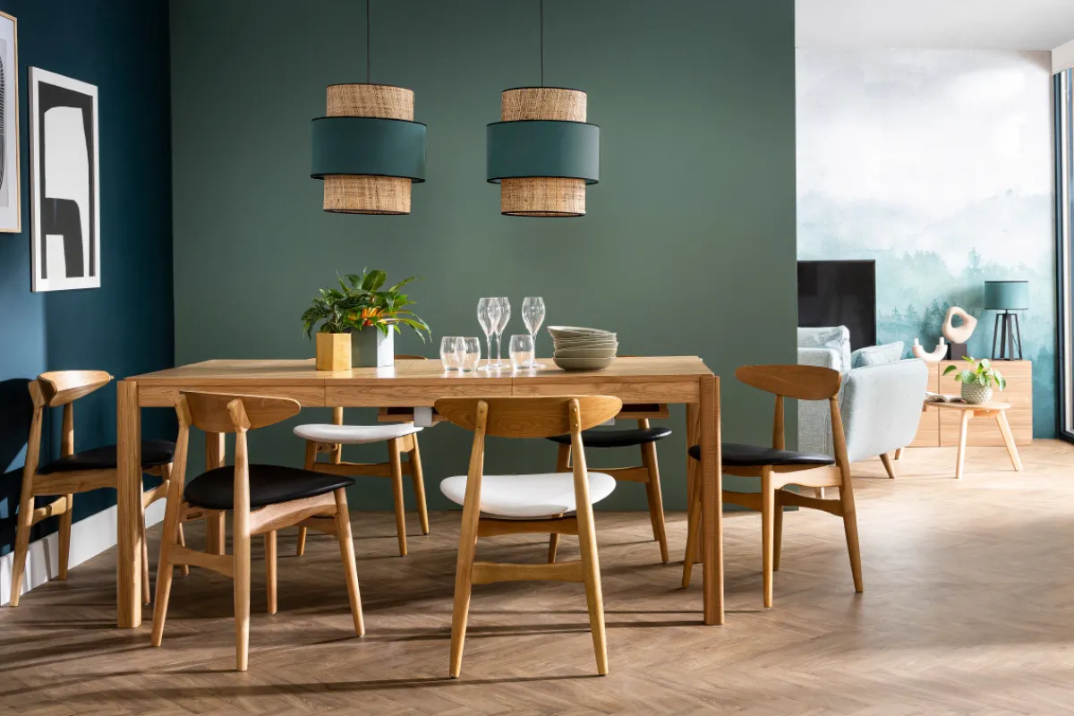 Miliboo Stuhl Holz h und PU Schwarz skandinavisches / japanisches Design WALFORD* Design-stühle|Holzstühle
