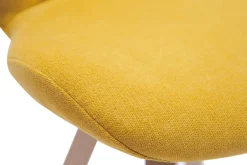 Miliboo Stuhl skandinavisch Stoff senfgelb Beine helles Holz ANYA* Design-stühle