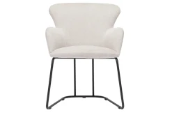 Miliboo Stuhle im beigen Samtdesign mit schwarzem Metallfuß BRITT* Design-stühle