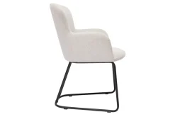 Miliboo Stuhle im beigen Samtdesign mit schwarzem Metallfuß BRITT* Design-stühle