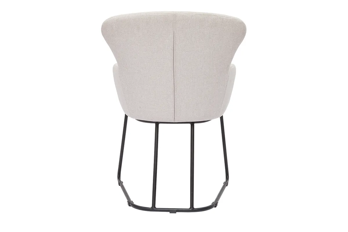 Miliboo Stuhle im beigen Samtdesign mit schwarzem Metallfuß BRITT* Design-stühle