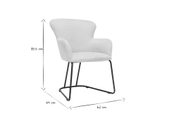 Miliboo Stuhle im beigen Samtdesign mit schwarzem Metallfuß BRITT* Design-stühle