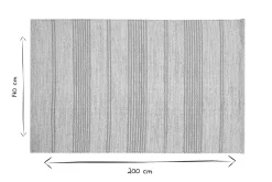 Miliboo Teppich / Bettvorleger rechteckig beige mit gelben Streifen 140 x 200 cm CABOURG* Teppiche|Alle Dekoration