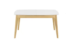 Miliboo Tisch ausziehbar skandinavisch Weiß und Holz Länge 140-180 cm MEENA* Ausziehtische