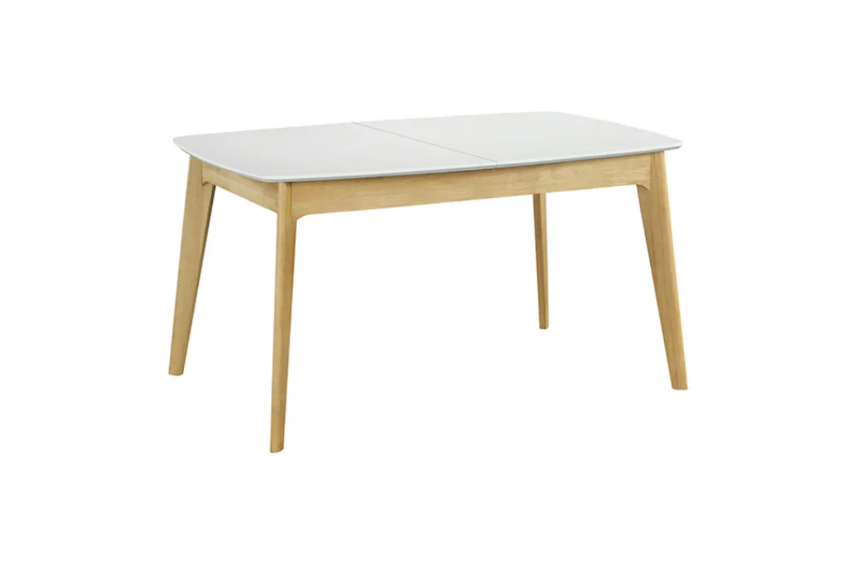 Miliboo Tisch ausziehbar skandinavisch Weiß und Holz Länge 140-180 cm MEENA* Ausziehtische