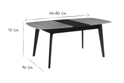 Miliboo Tisch ausziehbar skandinavisch Weiß und Holz Länge 140-180 cm MEENA* Ausziehtische