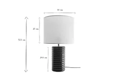 Miliboo Tischleuchte aus emaillierter Keramik in Dunkelgrün mit écrufarbenem Lampenschirm H53 cm BERRO* Tischlampe|Tischlampe