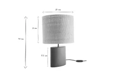 Miliboo Tischleuchte aus Keramik in dunklem Grün mit Lampenschirm aus naturfarbenem Bast H40 cm TIGA* Tischlampe|Tischlampe