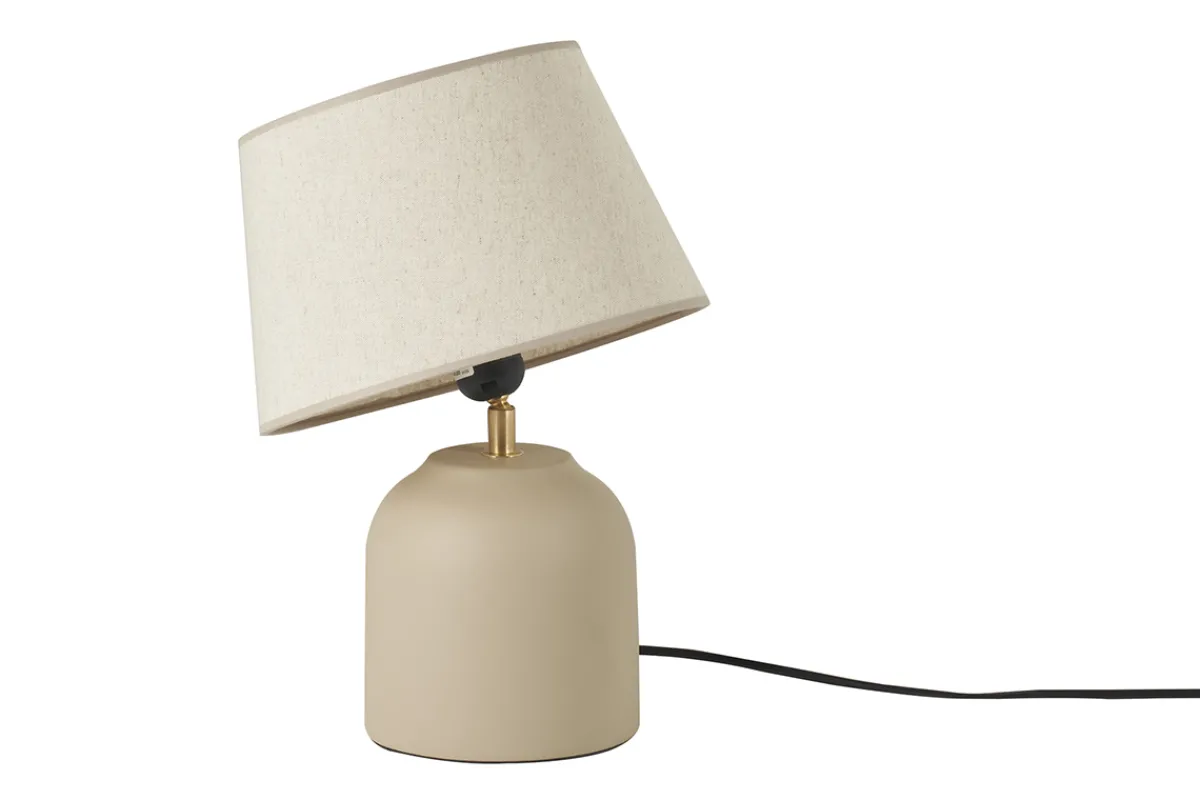 Miliboo Tischleuchte aus matter Keramik in Beige mit Lampenschirm aus Leinen H35 cm SIMAO* Alle Dekoration