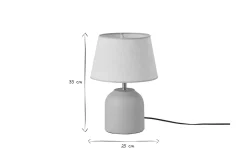 Miliboo Tischleuchte aus matter Keramik in Beige mit Lampenschirm aus Leinen H35 cm SIMAO* Alle Dekoration