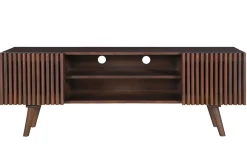 Miliboo TV-Möbel aus dunklem, massivem Mangoholz mit Schiebetüren B140 cm ALBA* Tv-lowboards