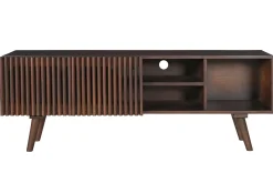 Miliboo TV-Möbel aus dunklem, massivem Mangoholz mit Schiebetüren B140 cm ALBA* Tv-lowboards