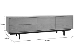Miliboo TV-Möbel aus Eichenholz mit geschlossenen Aufbewahrungsmöglichkeiten L160 cm MANNY* Tv-lowboards