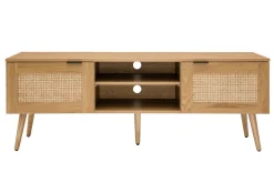 Miliboo TV-Möbel aus hellem Holz, Rattangeflecht und schwarzem Metall L140cm MANILLE* Tv-lowboards