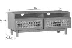Miliboo TV-Möbel aus hellem Holz und Rattangeflecht L120 cm GALINA* Tv-lowboards