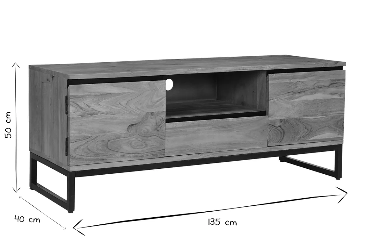 Miliboo TV-Möbel aus massivem Akazienholz L135 cm HOORN* Tv-lowboards