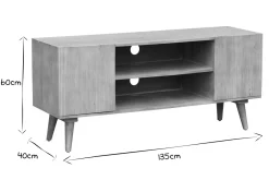 Miliboo TV-Möbel aus massivem Mangoholz mit Gravur L135 RUBIA* Tv-lowboards